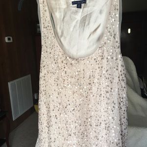 Sequined sheEr overlay AEO dressy tank